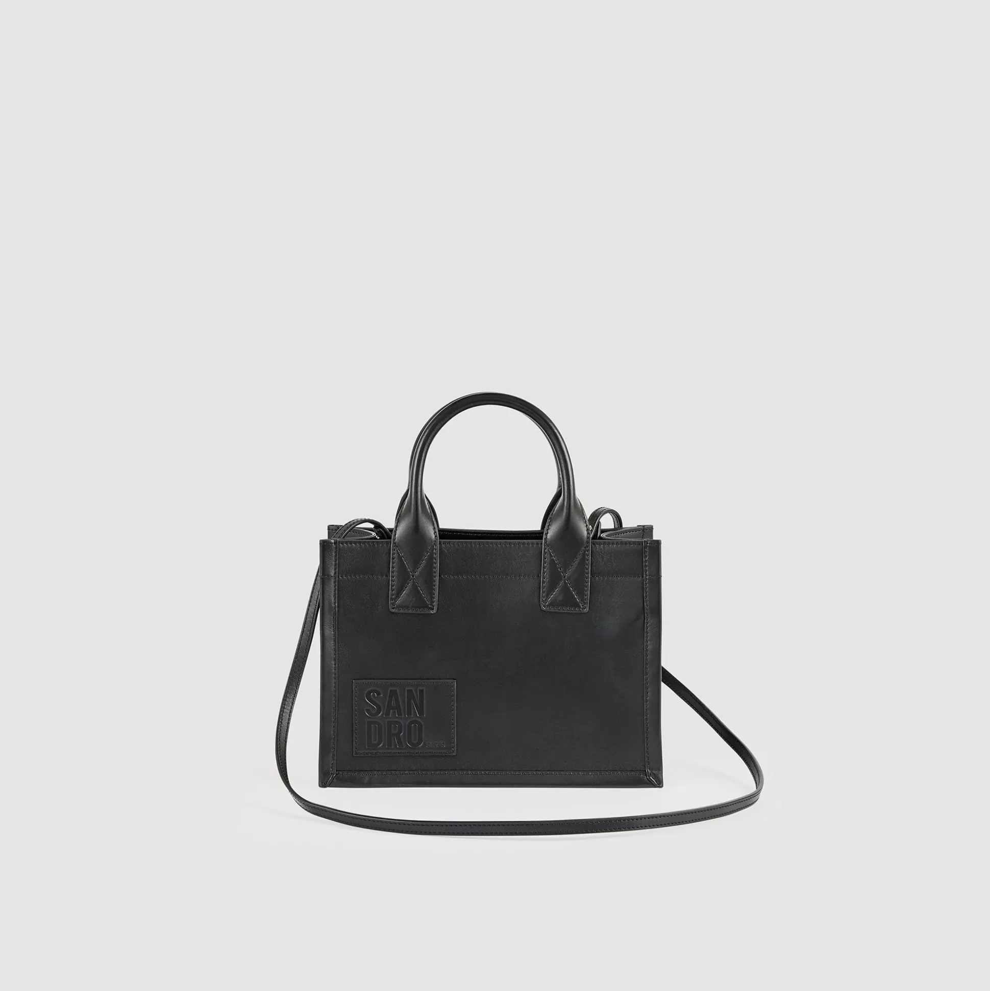 Mujer Sandro Paris Bolsos Tote<Bolso Cabas Pequeno De Piel Certificada