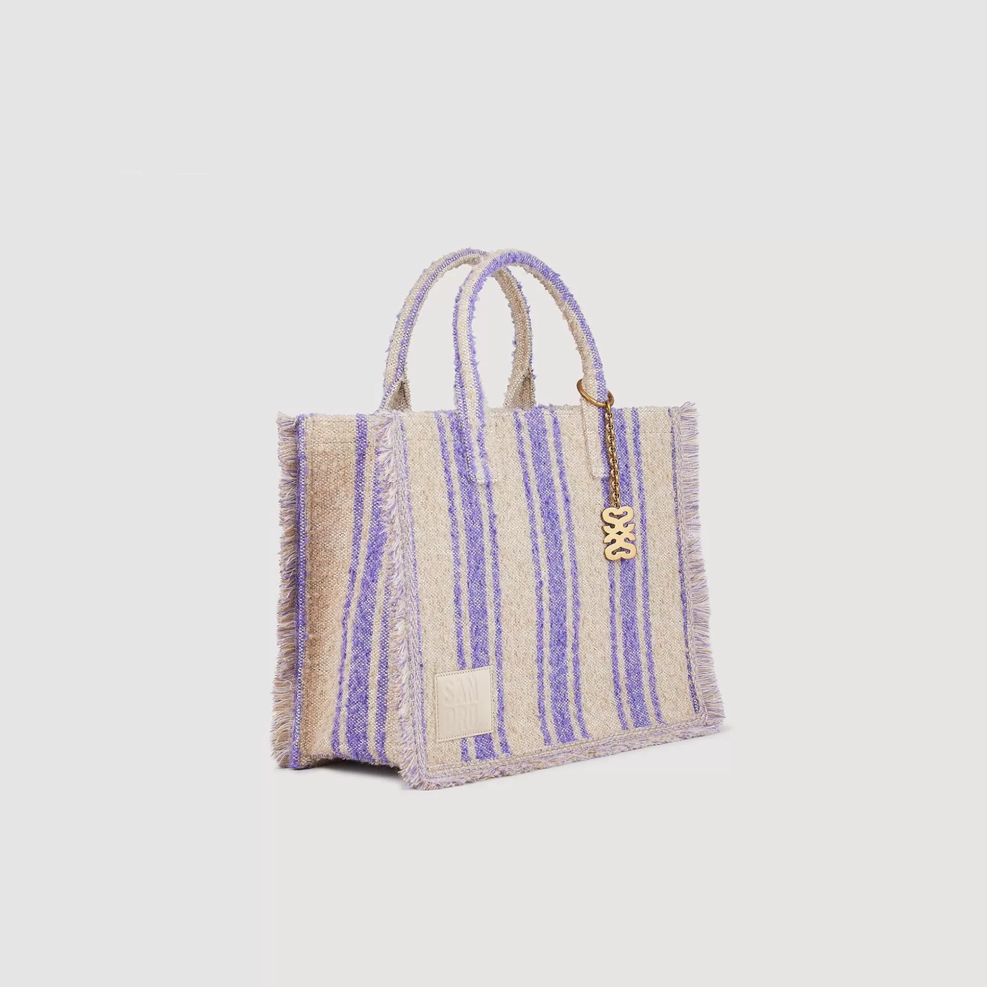 Mujer Sandro Paris Bolsos Tote<Bolso Kasbah De Tela A Rayas