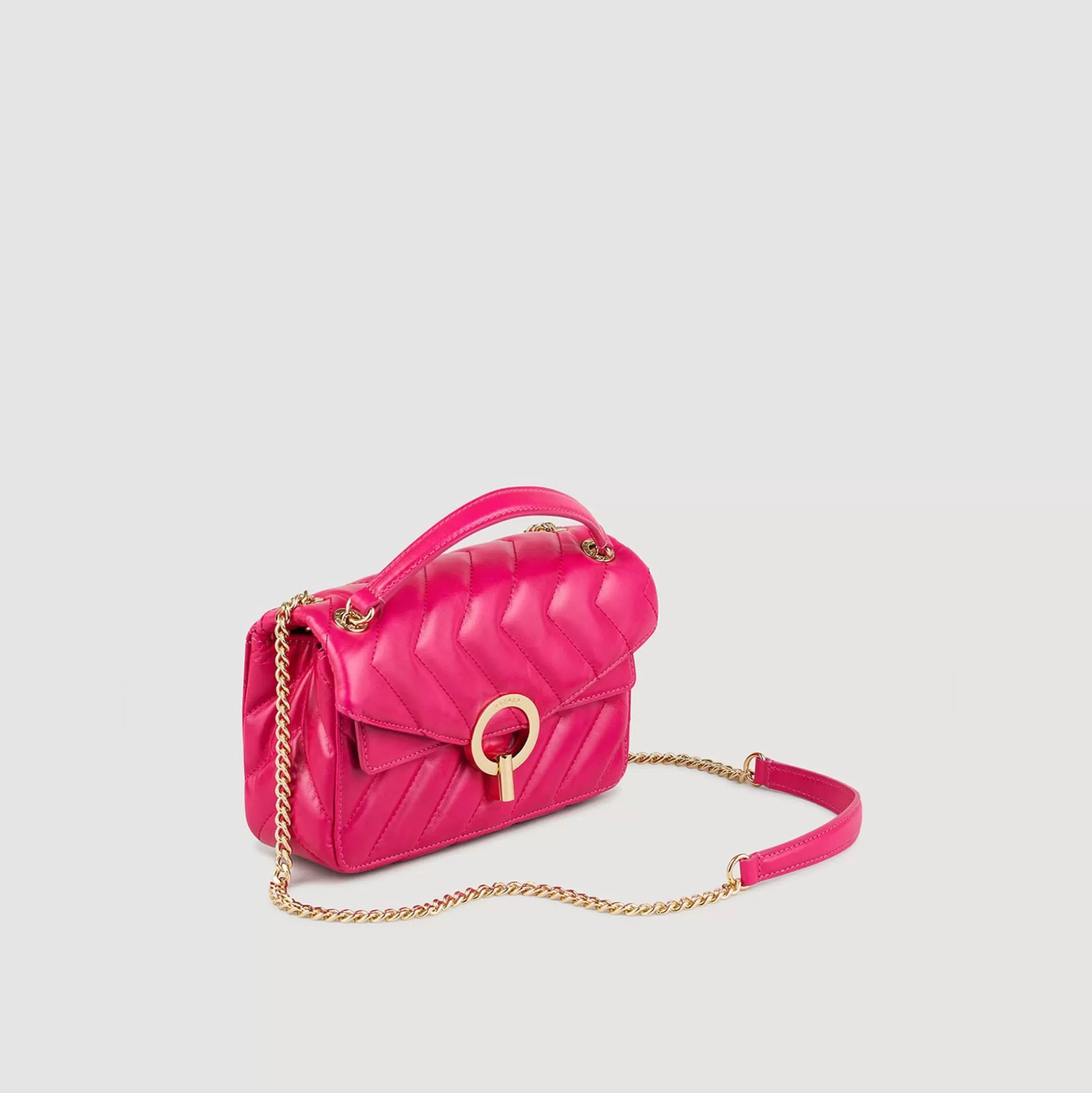 Mujer Sandro Paris Bolsos De Hombro<Bolso Pequeno Yza De Cuero Liso