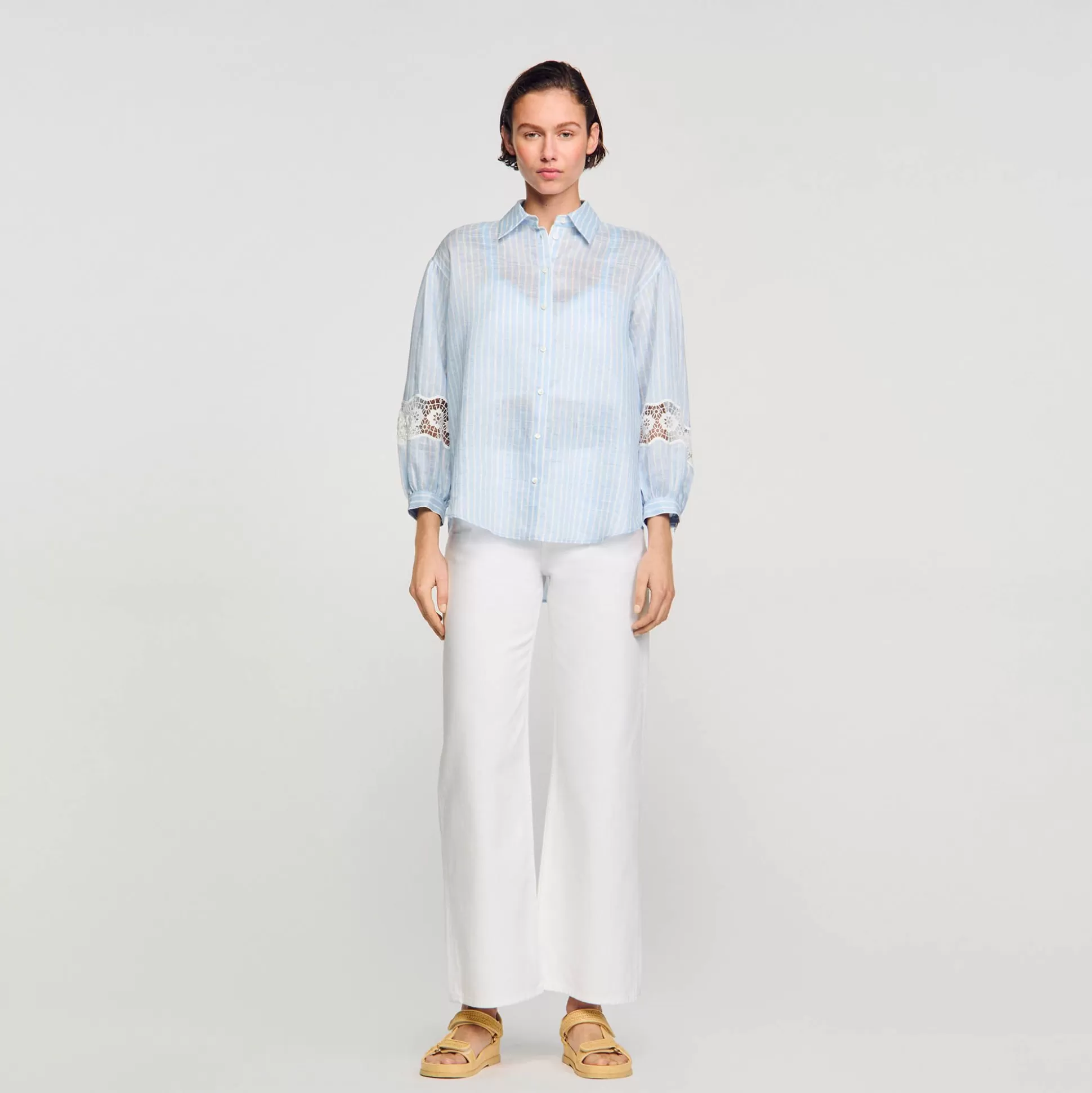 Mujer Sandro Paris Tops & Camisas<Camisa A Rayas