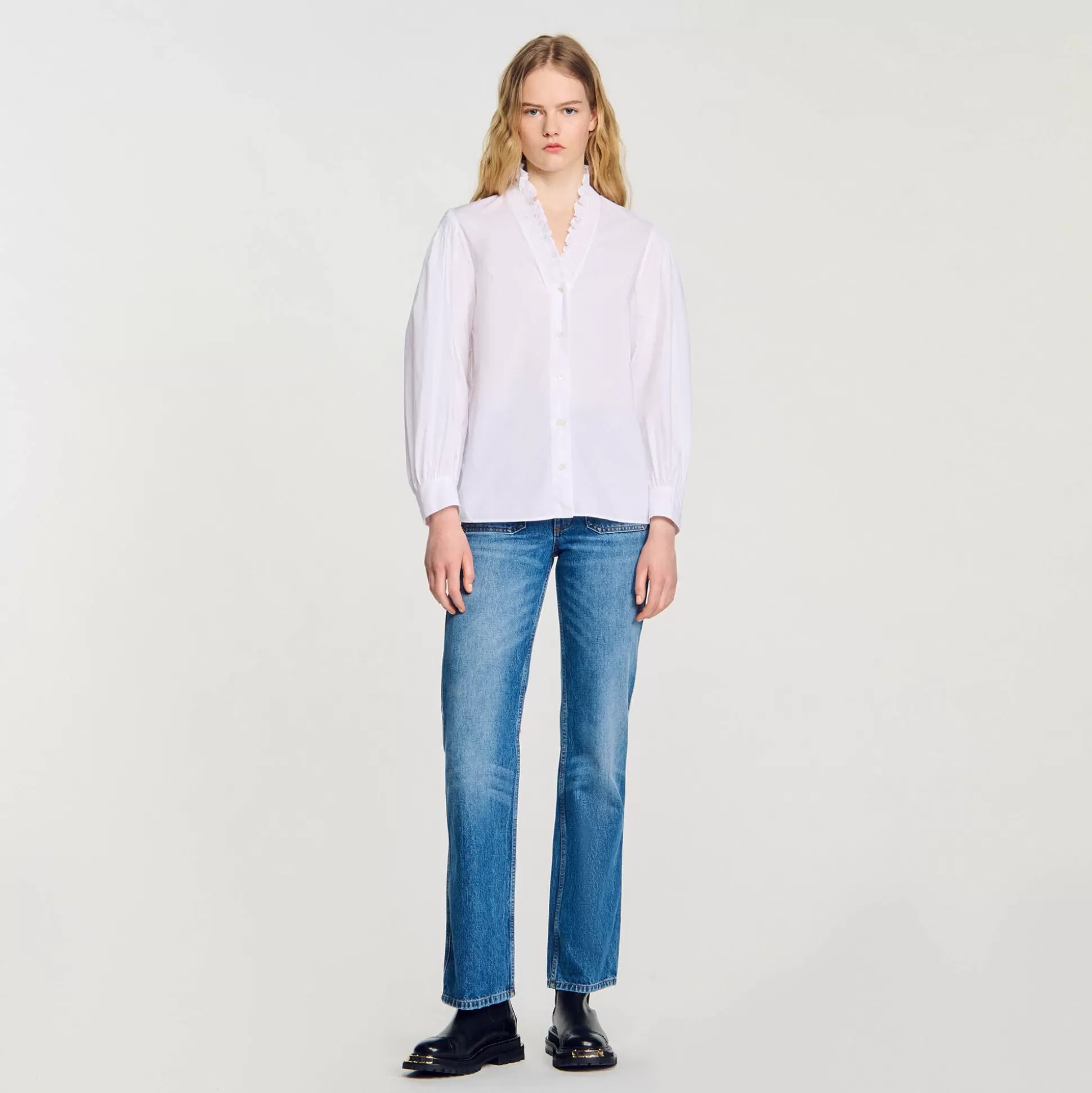 Mujer Sandro Paris Tops & Camisas<Camisa De Algodon Organico