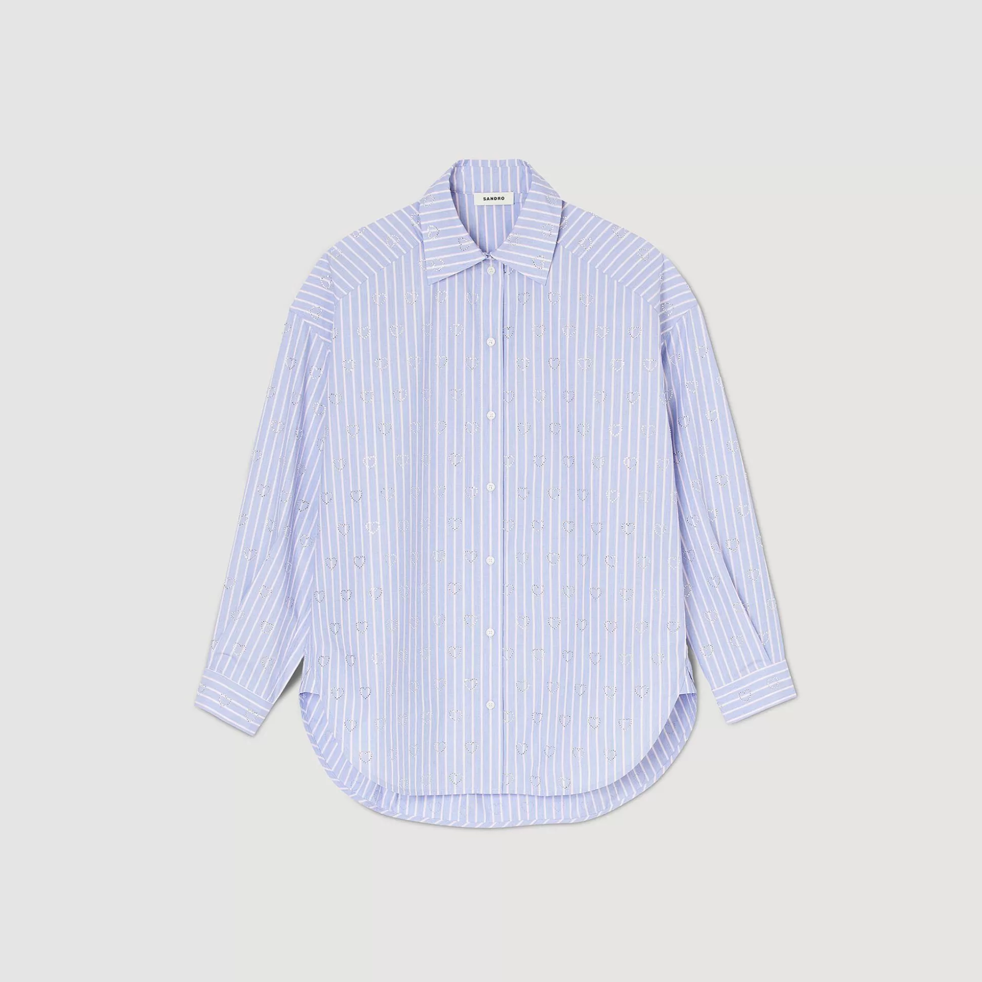 Mujer Sandro Paris Tops & Camisas<Camisa Decorada Con Corazones De Strass