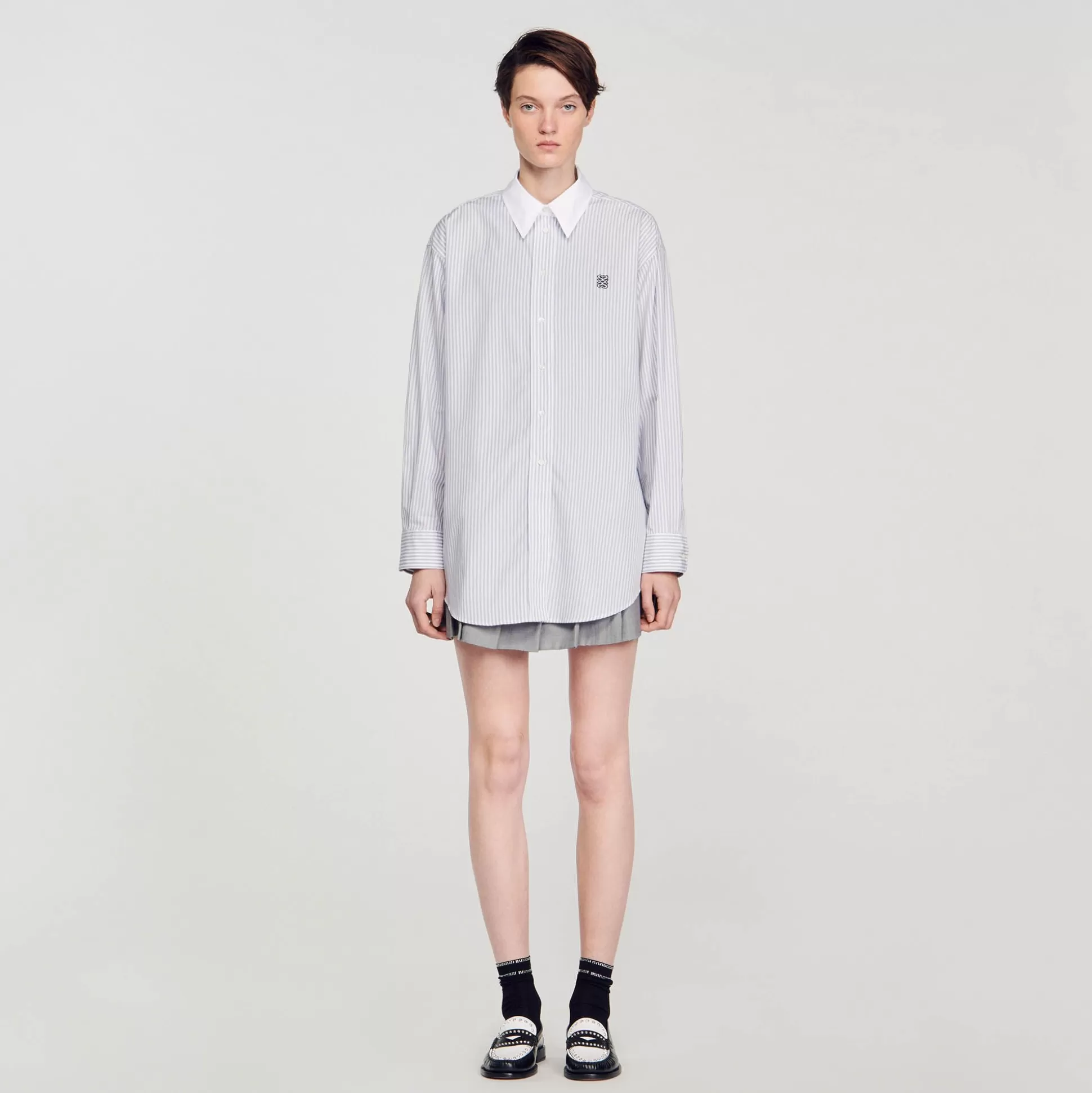 Mujer Sandro Paris Tops & Camisas<Camisa Oversize De Rayas