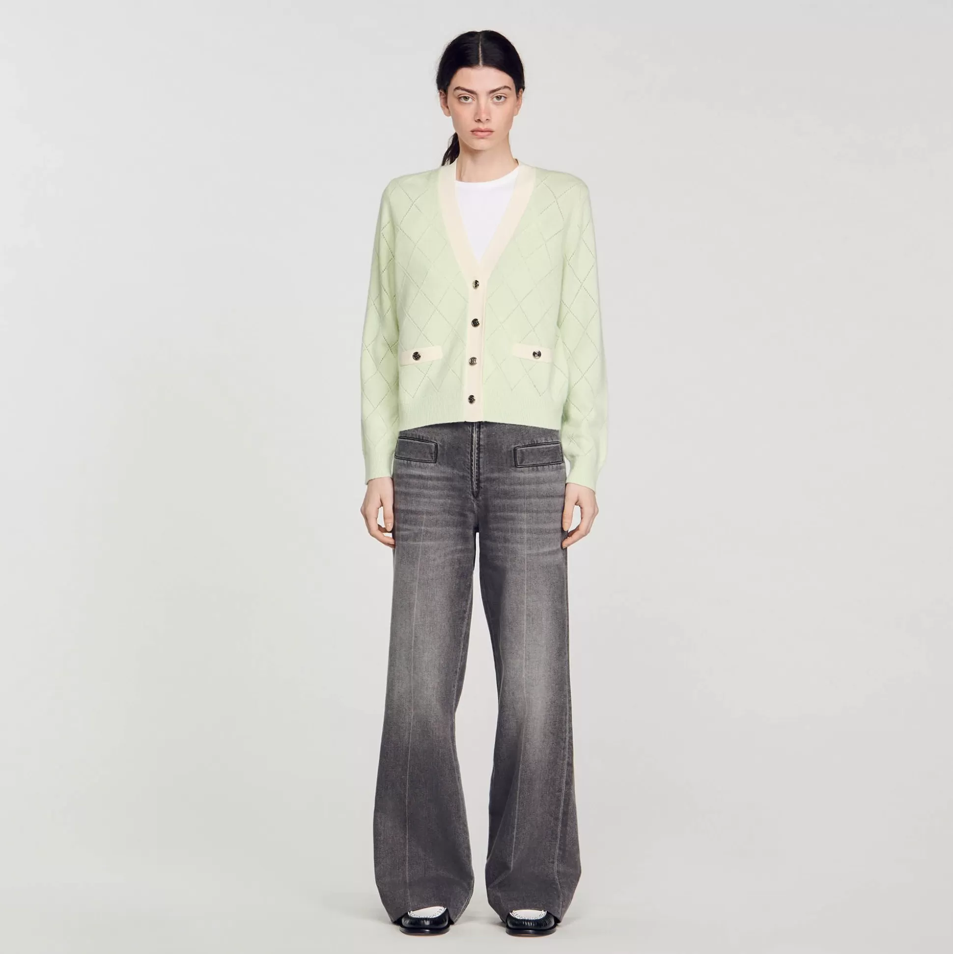 Mujer Sandro Paris Jerseys & Cárdigans<Cardigan Bicolor