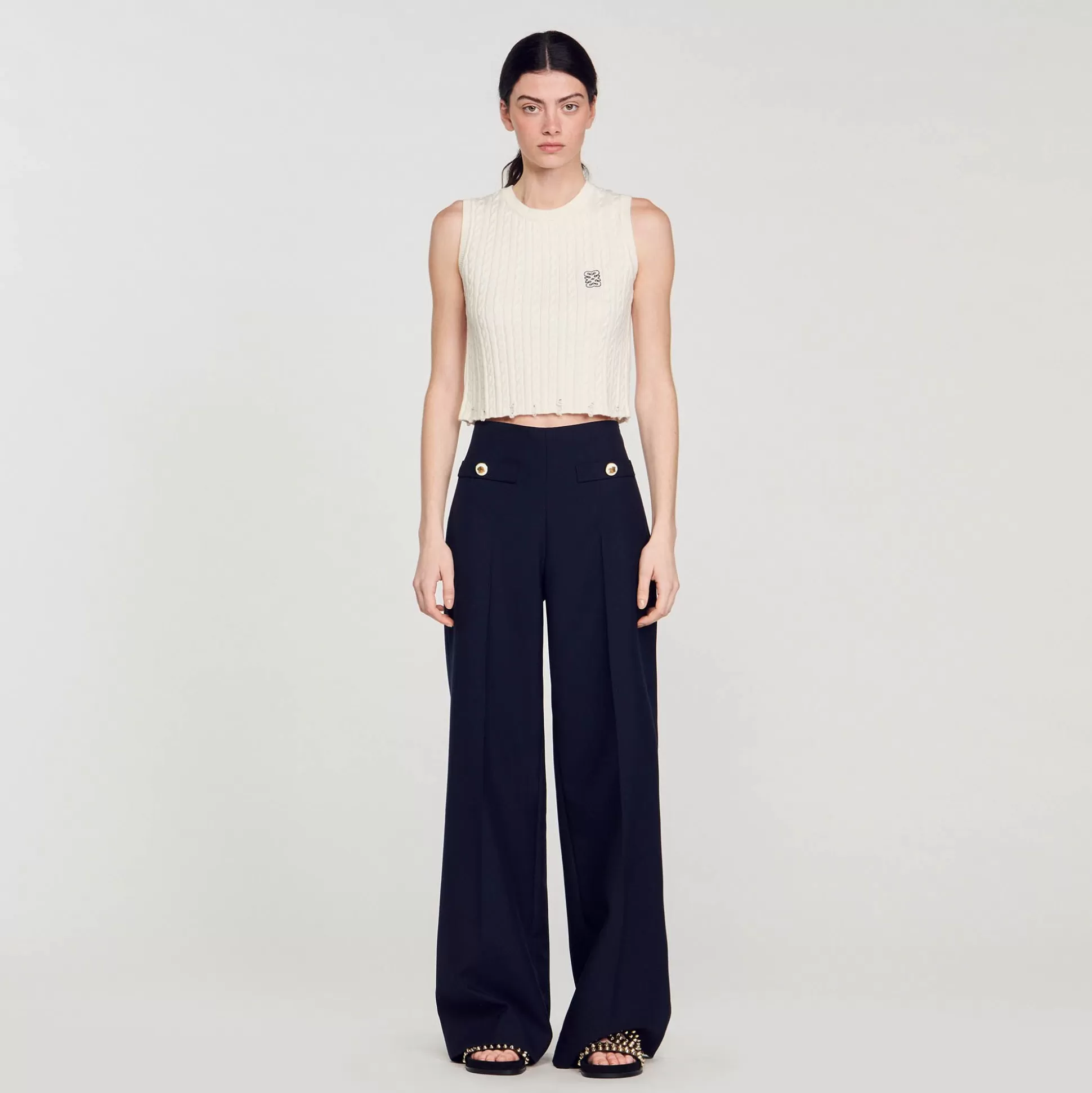 Mujer Sandro Paris Trajes<Pantalon Ancho