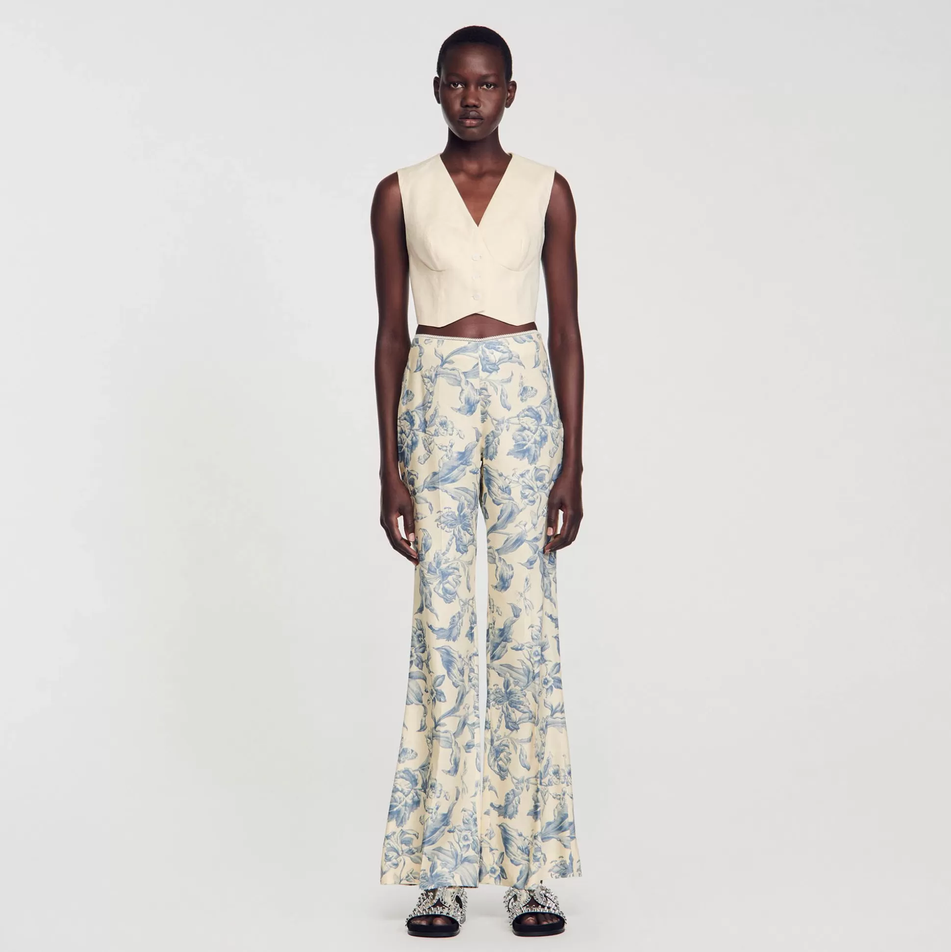 Mujer Sandro Paris Conjuntos<Pantalon Con Estampado De Flores