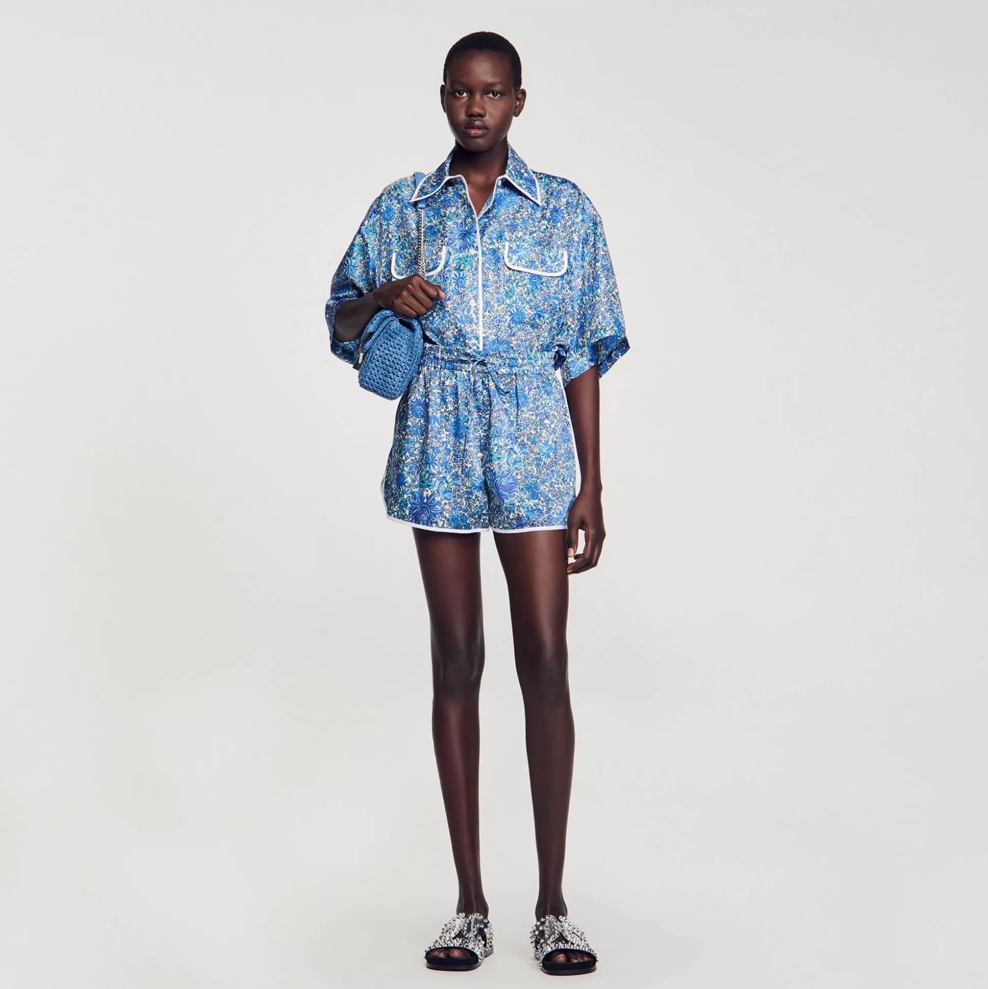 Mujer Sandro Paris Conjuntos<Pantalon Corto Con Estampado De Flores