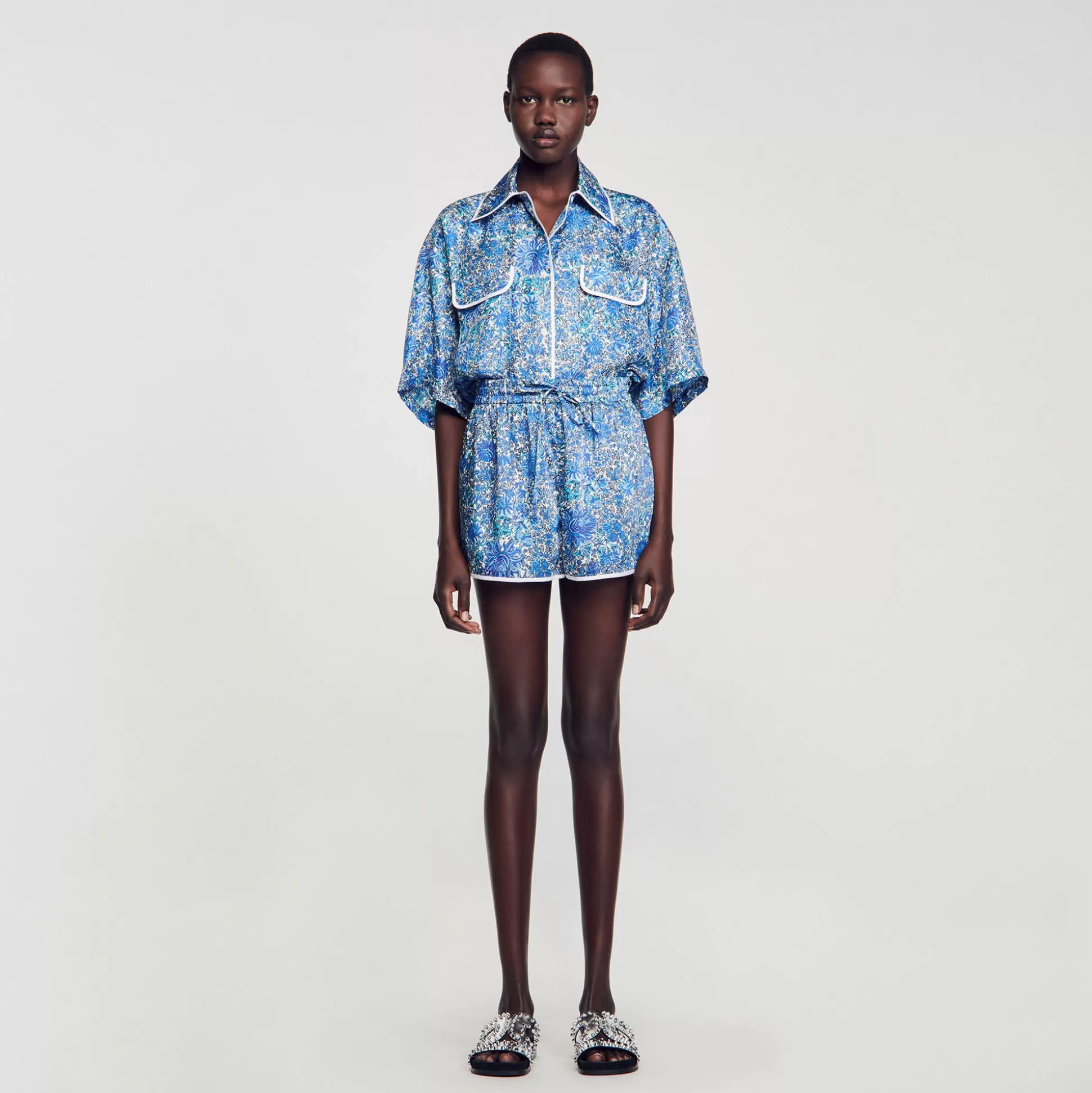 Mujer Sandro Paris Conjuntos<Pantalon Corto Con Estampado De Flores