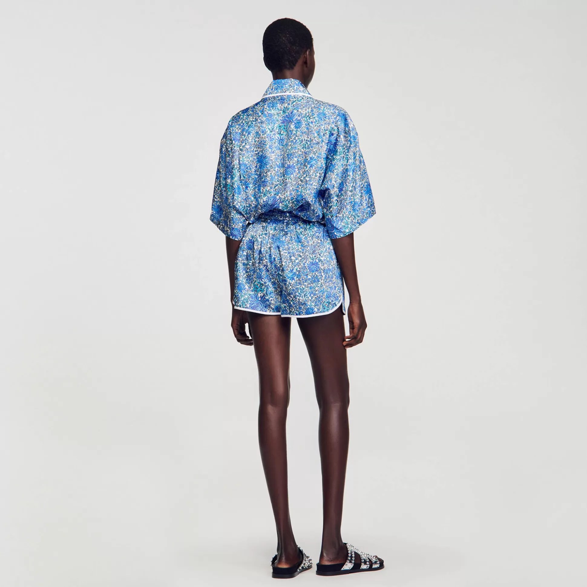 Mujer Sandro Paris Conjuntos<Pantalon Corto Con Estampado De Flores