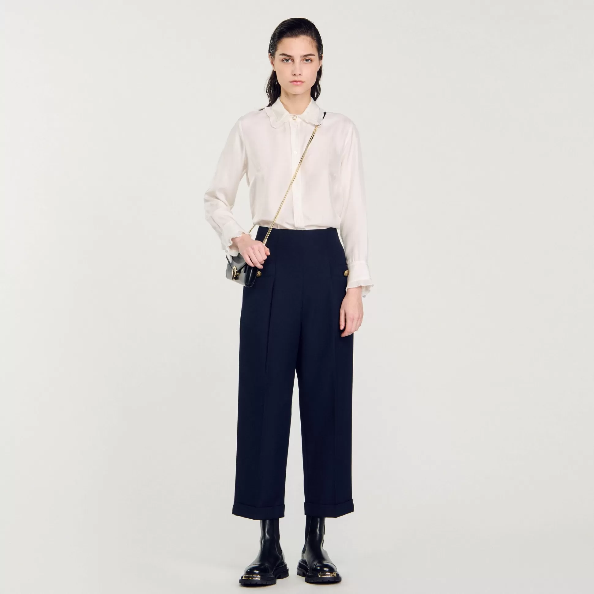 Mujer Sandro Paris Trajes<Pantalon De Corte Ancho