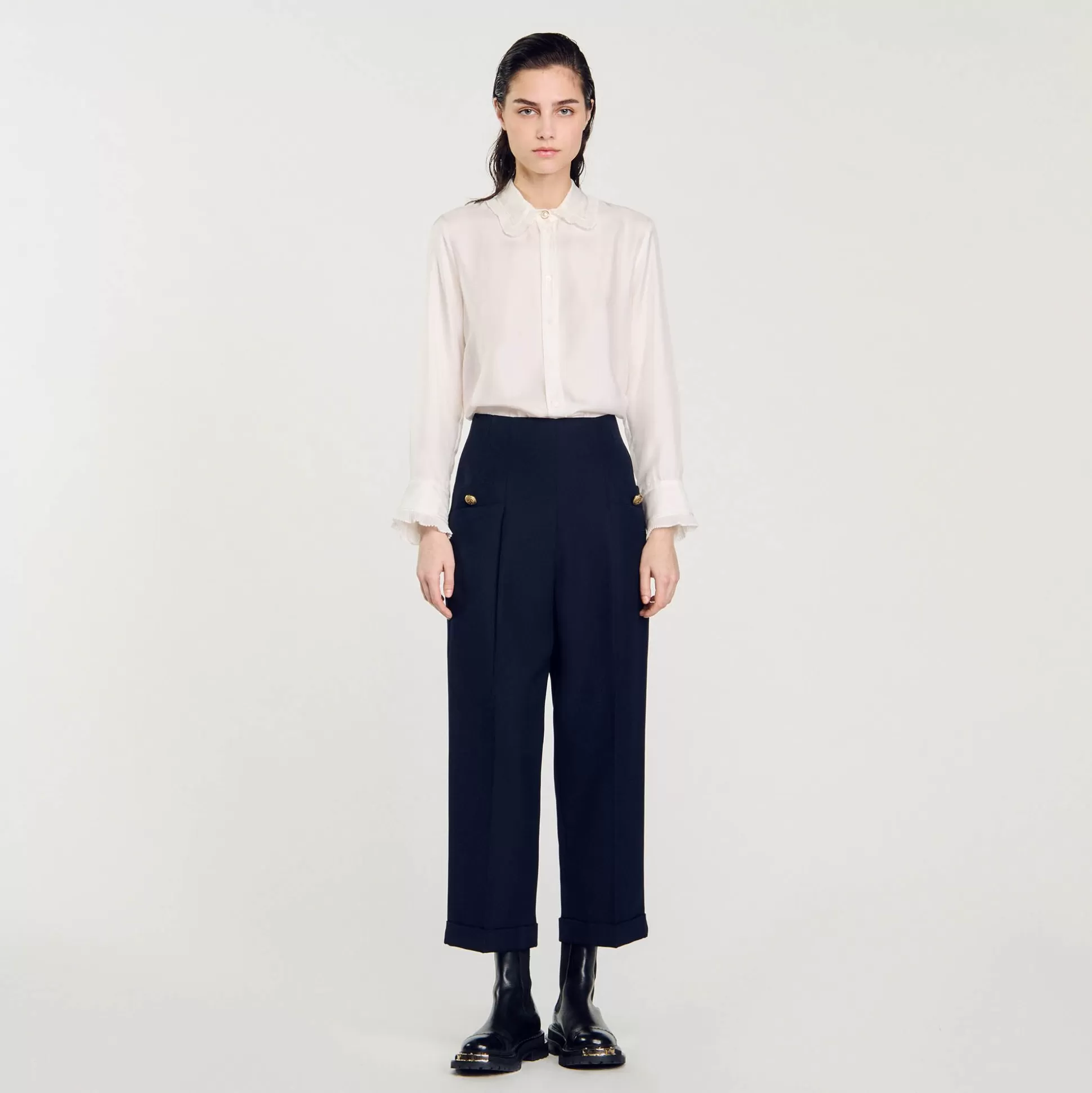 Mujer Sandro Paris Trajes<Pantalon De Corte Ancho