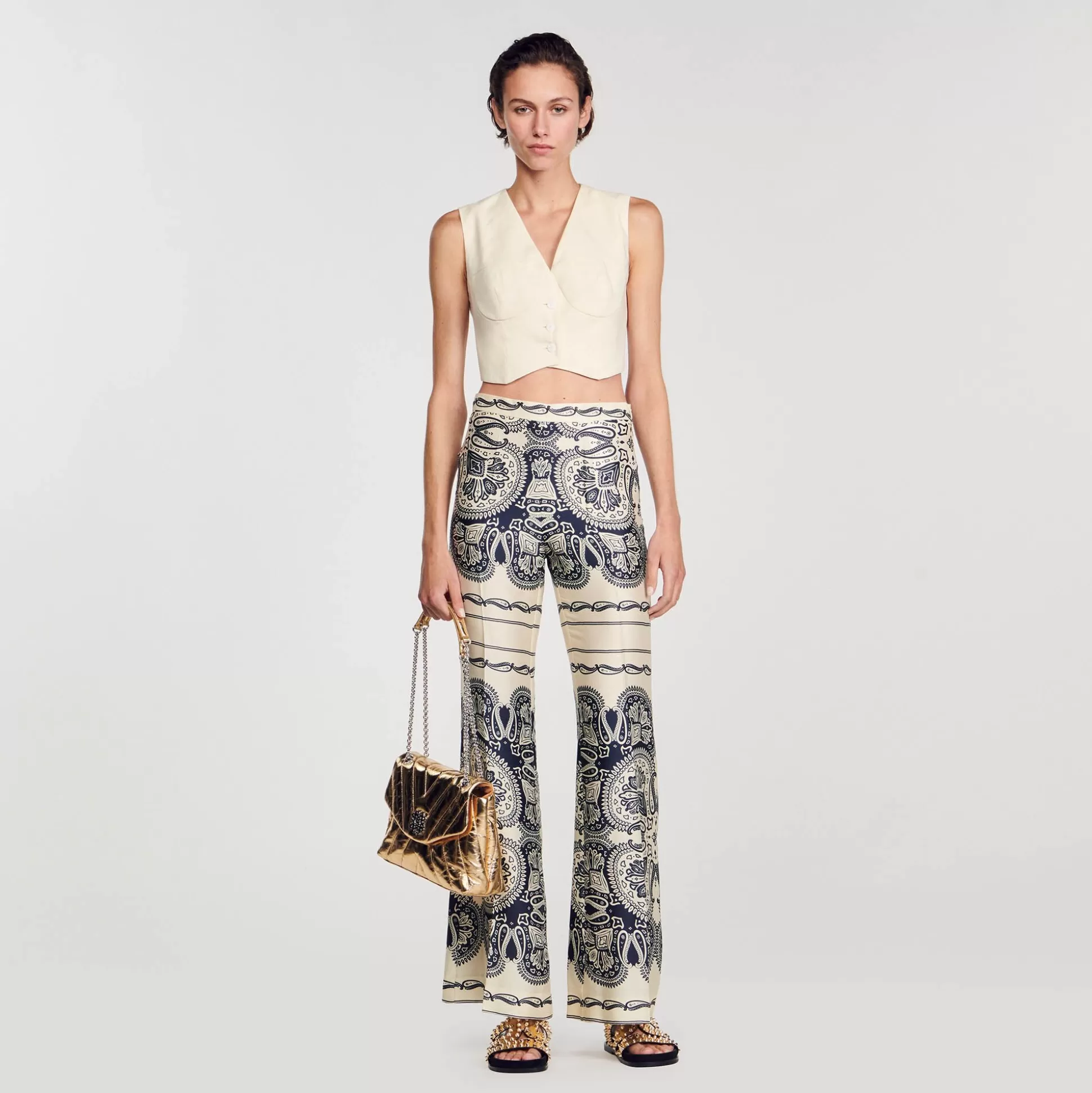 Mujer Sandro Paris Conjuntos<Pantalon Fluido Estampado