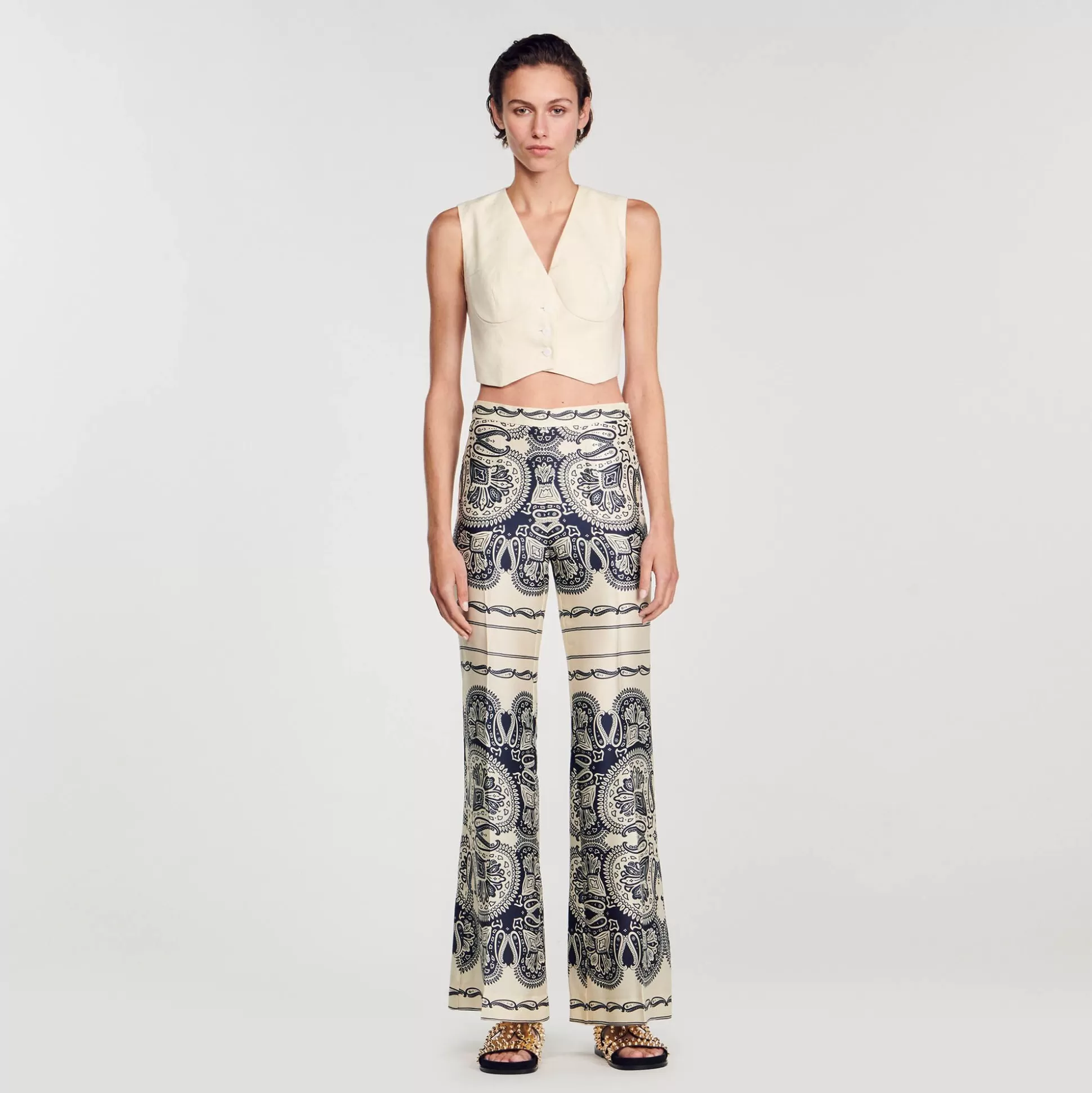 Mujer Sandro Paris Conjuntos<Pantalon Fluido Estampado