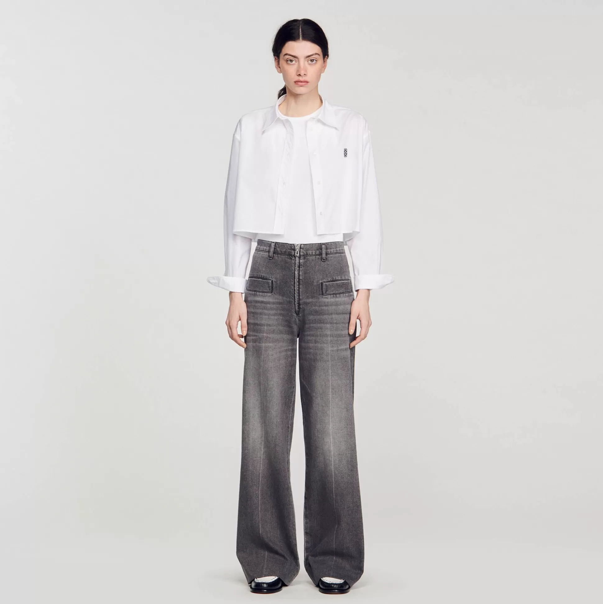 Mujer Sandro Paris Vaqueros<Pantalon Vaquero Destenido Acampanado