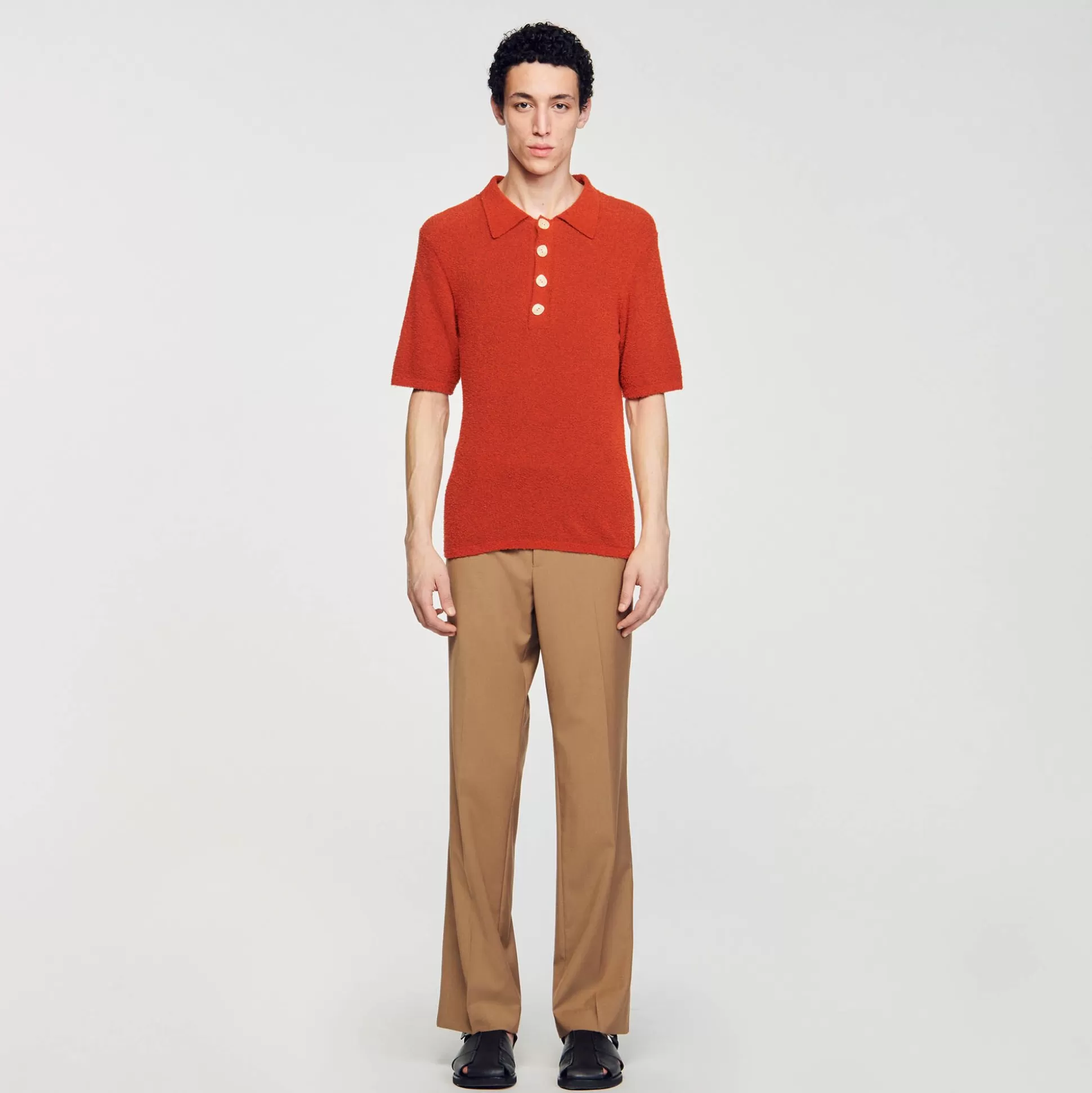 Hombre Sandro Paris Camisetas & Polos<Polo De Punto Efecto Rizo