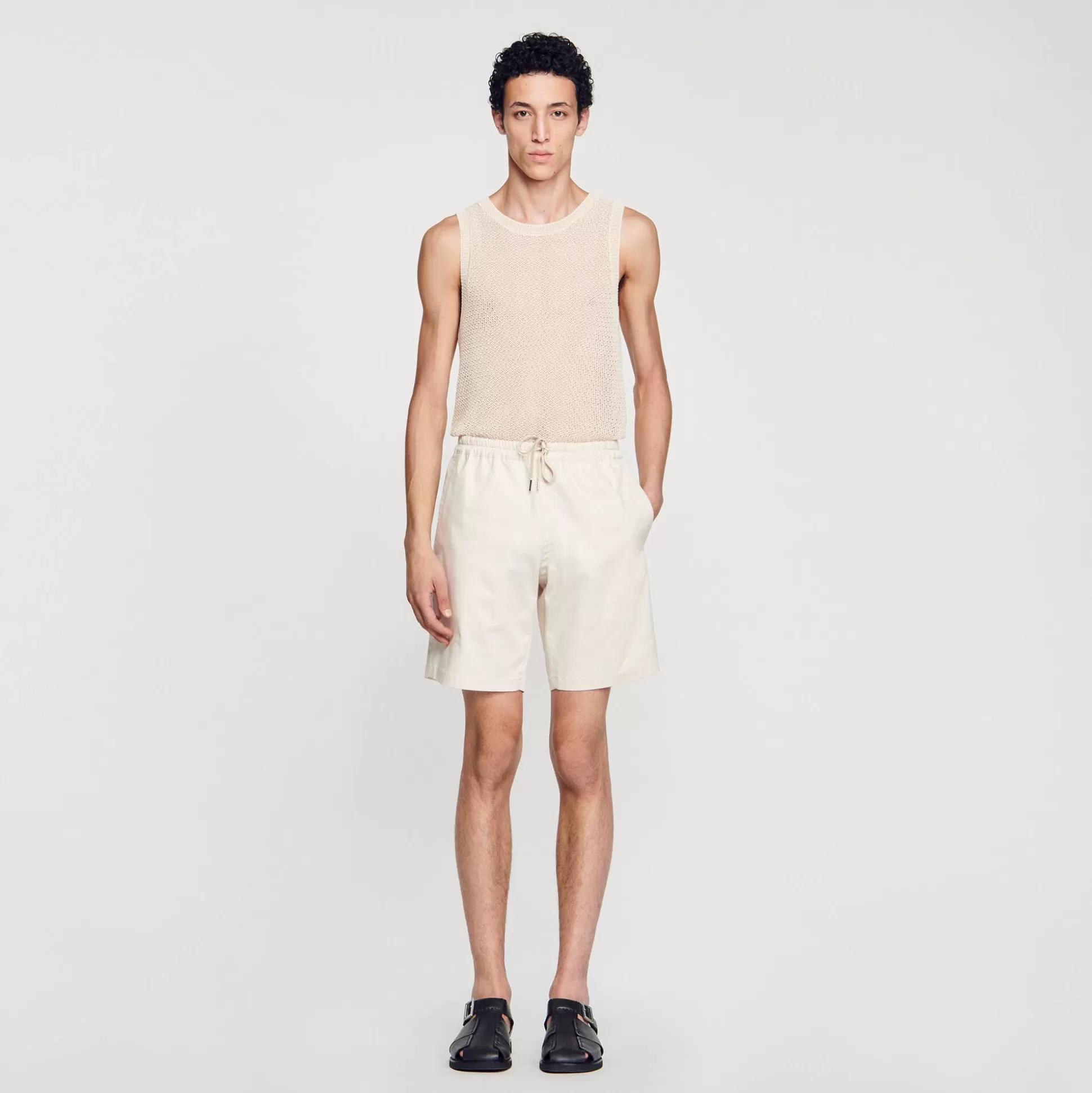 Hombre Sandro Paris Pantalones & Bermudas<Short De Algodon