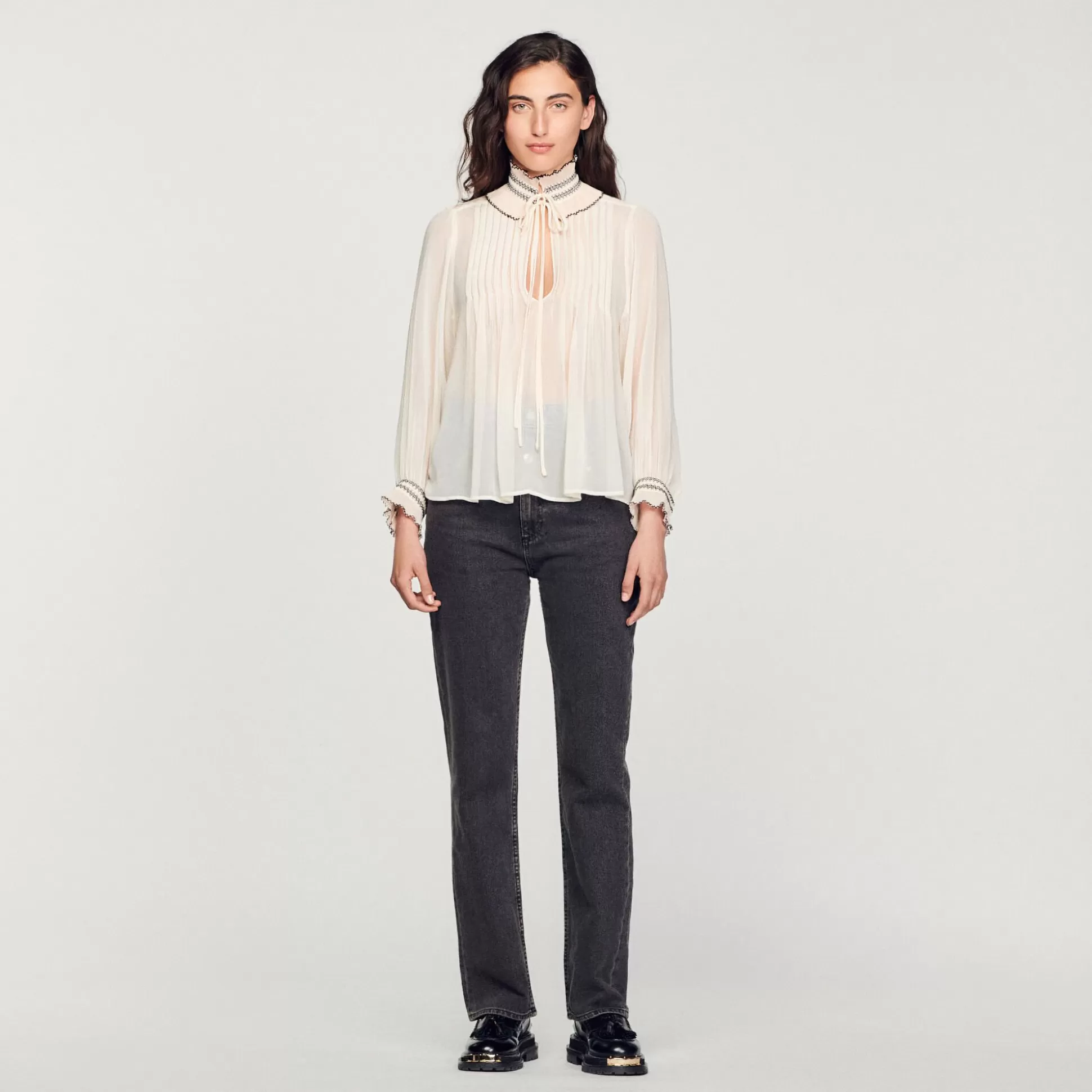 Mujer Sandro Paris Tops & Camisas<Top De Muselina