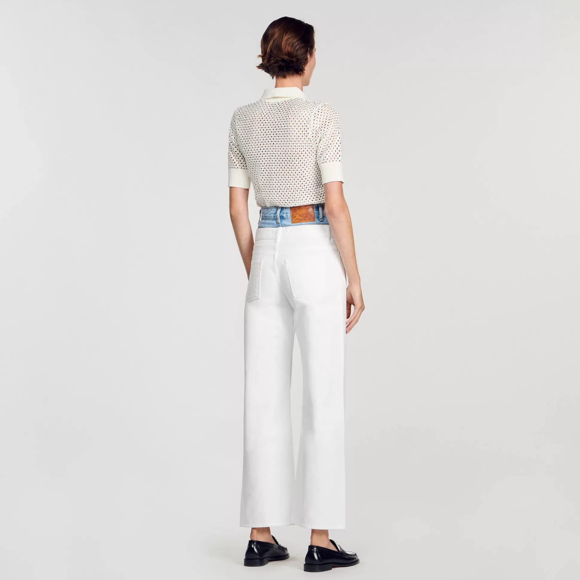Mujer Sandro Paris Vaqueros<Vaquero Bicolor Con Doble Cintura